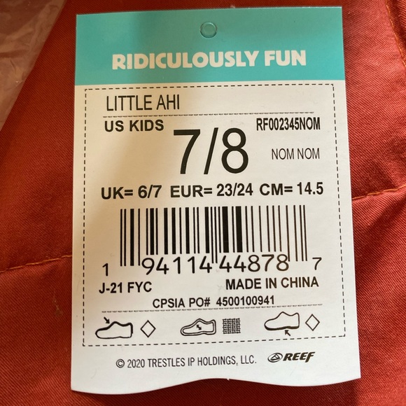 NWT Reef “Little Ahi” toddler flip-flops - US size 7/8 (little kids) - Picture 3 of 9